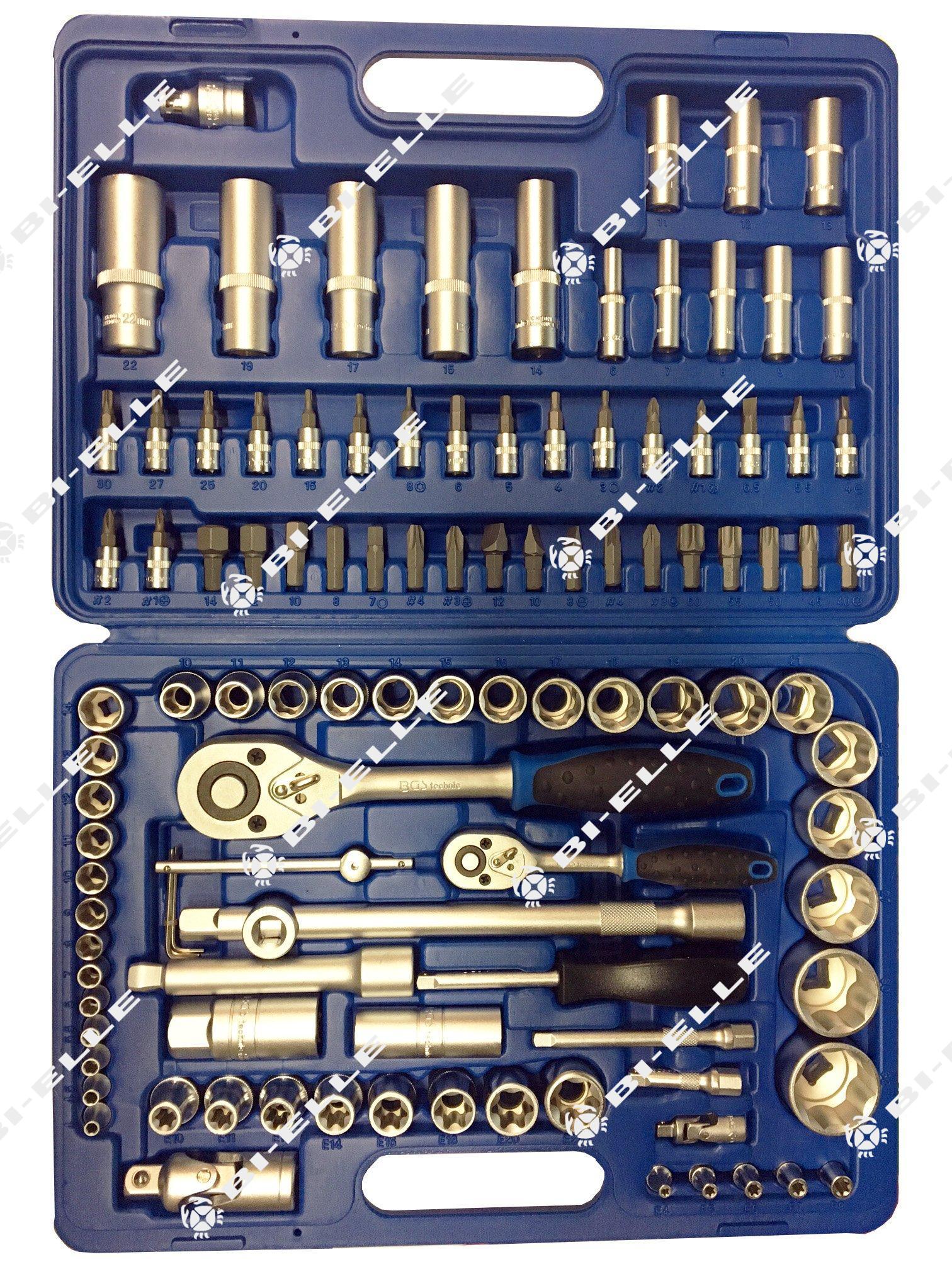 CASSETTA 108 CHIAVI A BUSSOLA SURFACE DRIVE DA 1/4 - 1/2 + BUSSOLE TORX